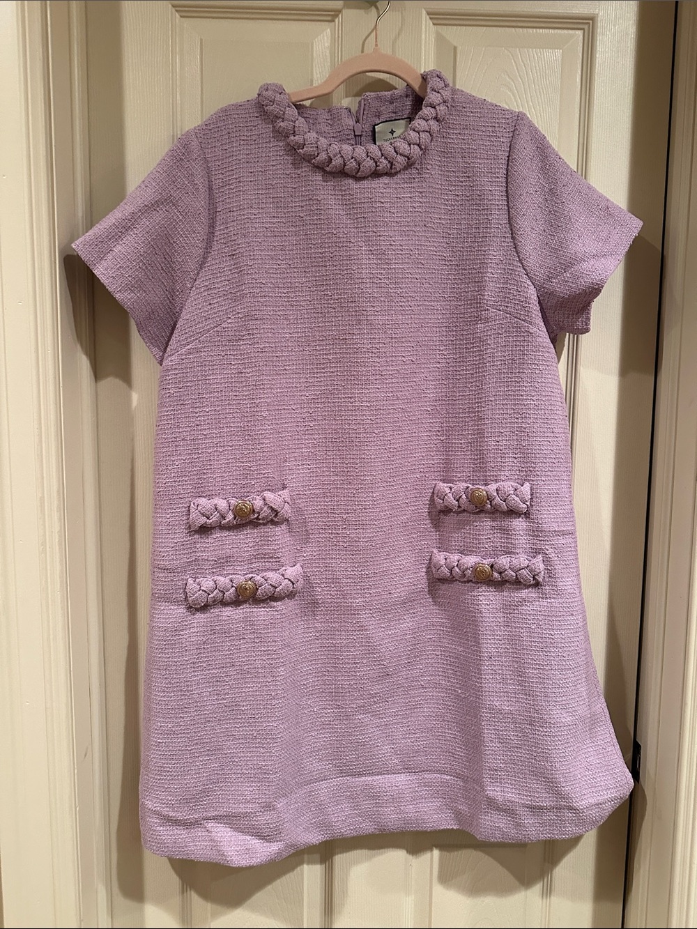 Tuckernuck Lavender Knit Dress with Braided Trim